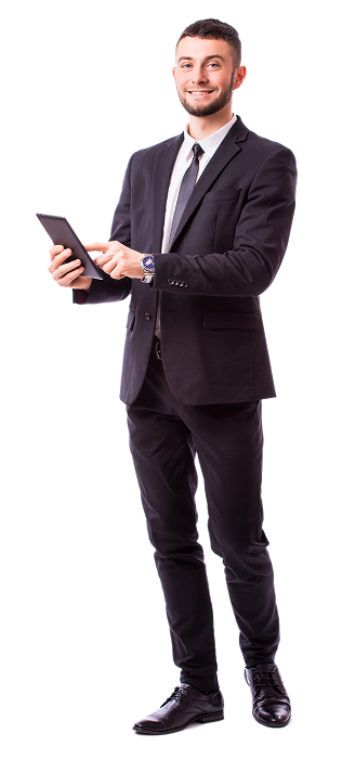 Businessman holding a digital tablet