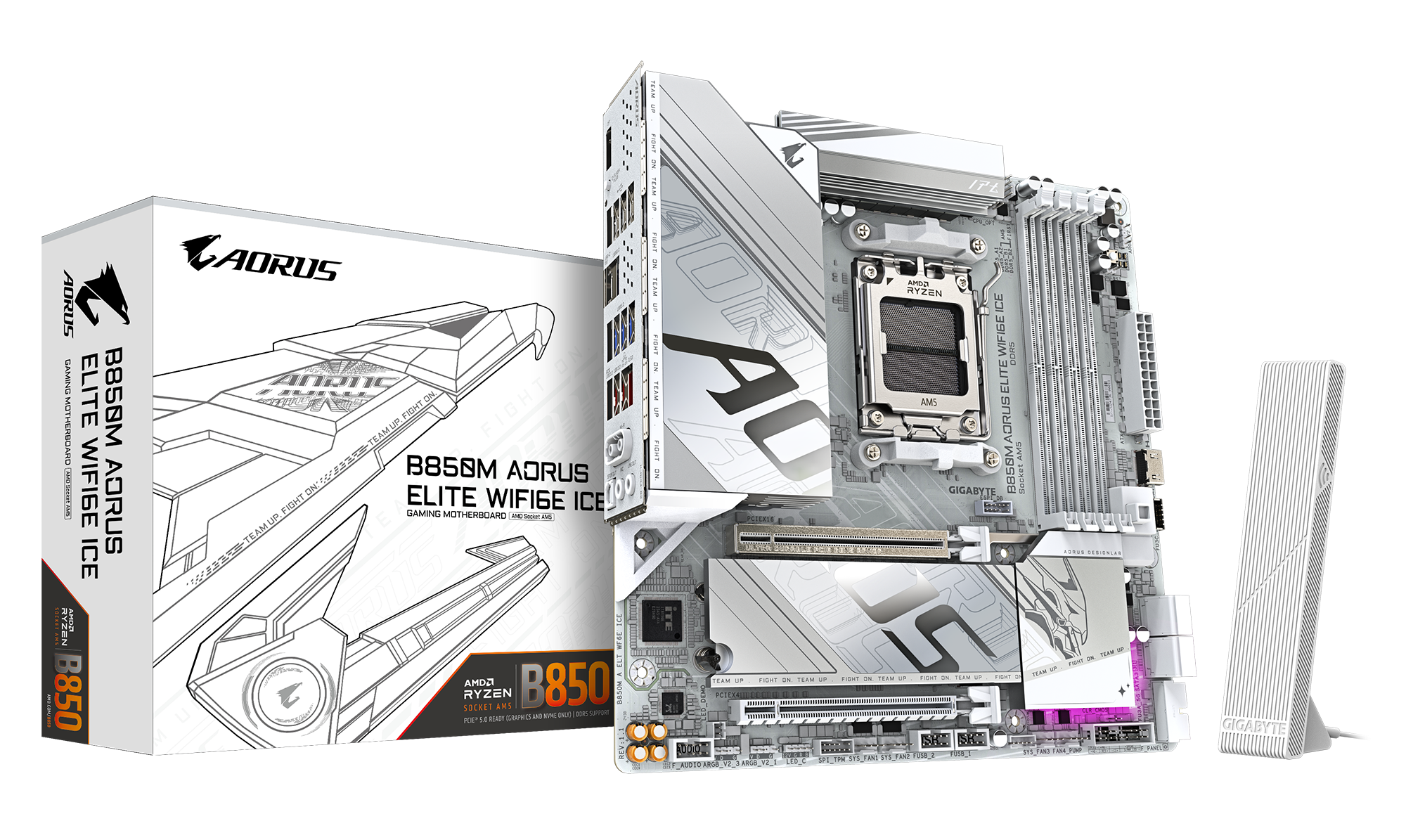 MOTHERBOARD GIGABYTE B850M AORUS ELITE ICE WIFI6E AMD mATX DDR5