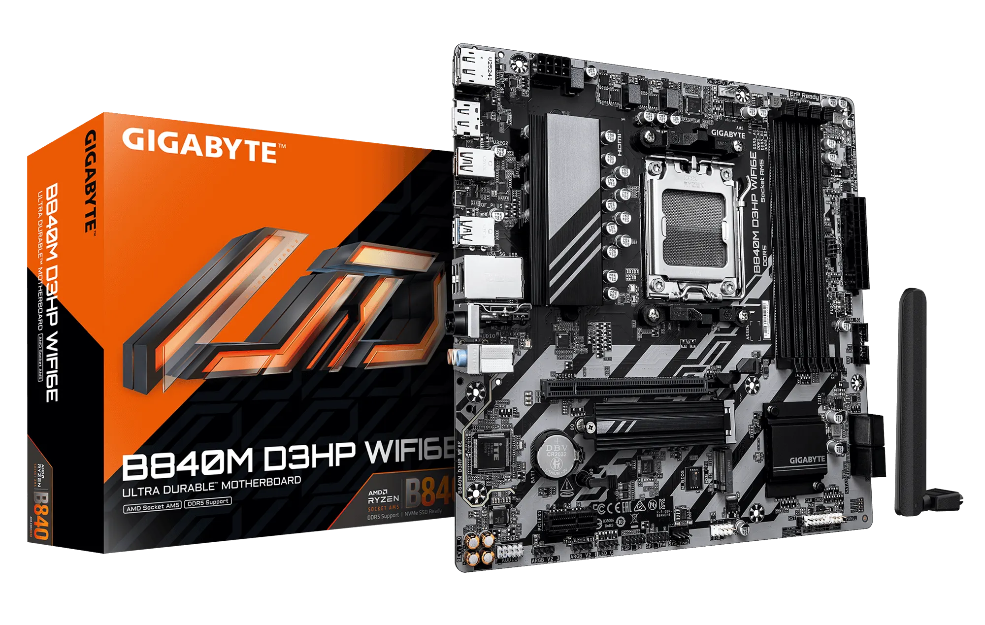 MOTHERBOARD GIGABYTE B840M D3HP WIFI 6E MATX AMD AM5