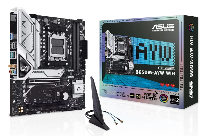 MOTHERBOARD ASUS B650M-AYW WIFI MATX AMD SOCKET AM5