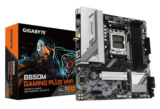 MOTHERBOARD GIGABYTE B650M GAMING PLUS WIFI MATX AMD AM5