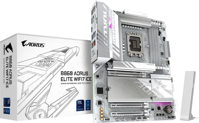 MOTHERBOARD GIGABYTE B860 AORUS ELITE ICE WIFI ATX DDR5 LGA1851