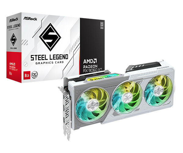 TARJETA DE VIDEO ASROCK RX 9060XT STEEL LEGEND 8GB GDDR6 128 BIT
