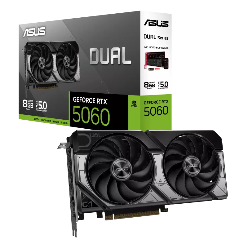 TARJETA DE VIDEO ASUS RTX 5060 8GB DUAL GDDR7  PCIex 5.0