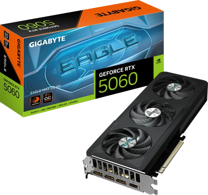 TARJETA DE VIDEO GIGABYTE RTX 5060 8GB EAGLE MAX OC GDDR7 PCIex 5.0 3FAN