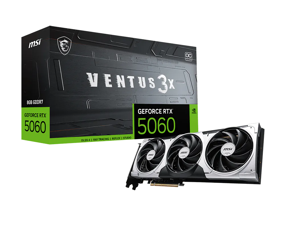 TARJETA DE VIDEO MSI RTX 5060 8GB VENTUS 3X OC GDDR7 PCIex 5.0