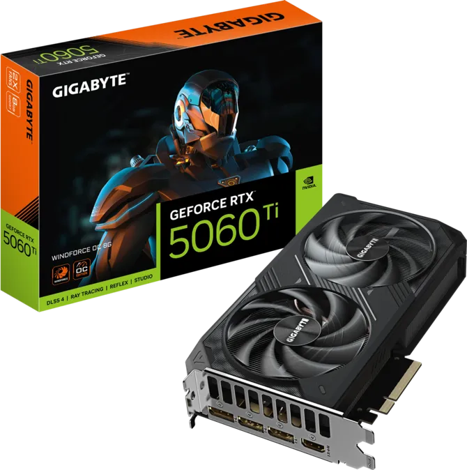 TARJETA DE VIDEO GIGABYTE RTX 5060TI 8GB WINDFORCE OC GDDR7 PCIex 5.0