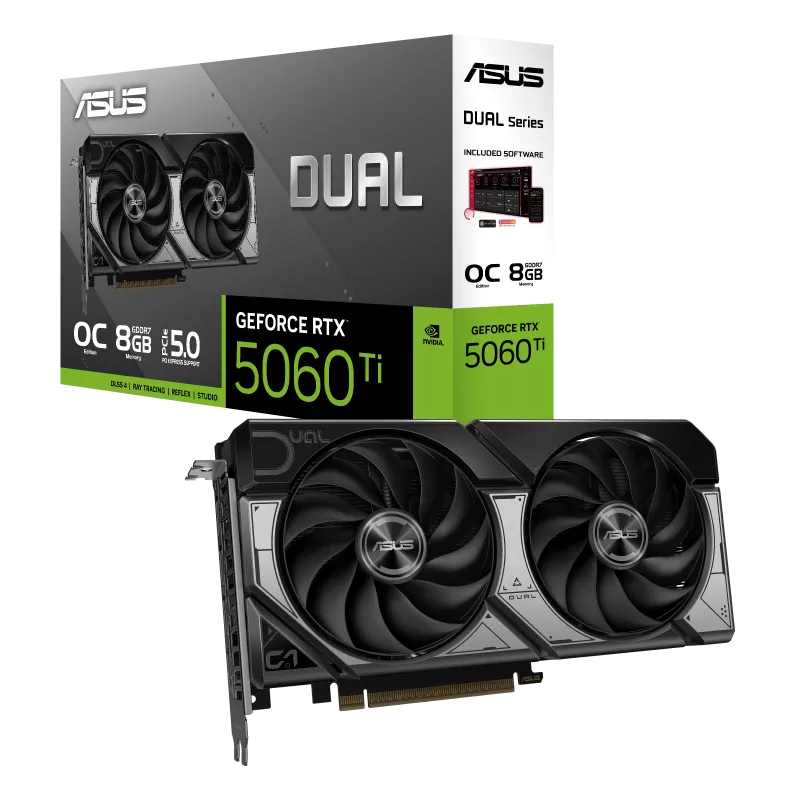TARJETA DE VIDEO ASUS RTX5060TI 8GB DUAL GDDR7 PCIex 5.1