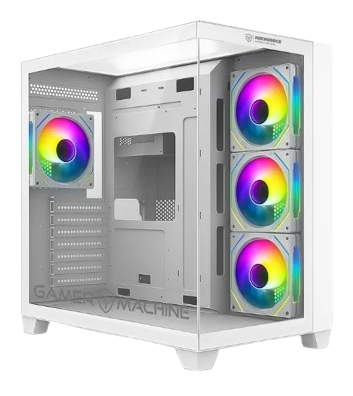 CASE MICRONICS MEGATRON MIC GFC1003W WHITE ARGB 4FAN S/FUENTE ATX