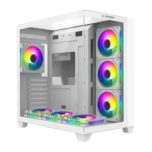 CASE MICRONICS MEGATRON MIC GFC1003W WHITE ARGB 7FAN S/FUENTE ATX