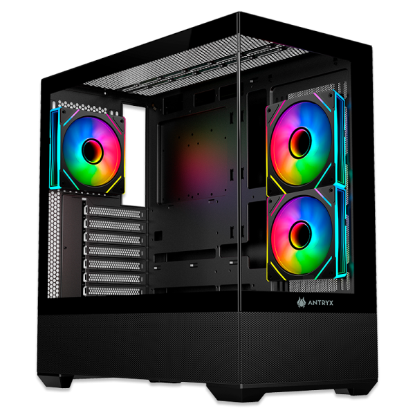 CASE ANTRYX FX 740 BLACK ARGB FAN X3 USB TIPO-C S/FUENTE ATX