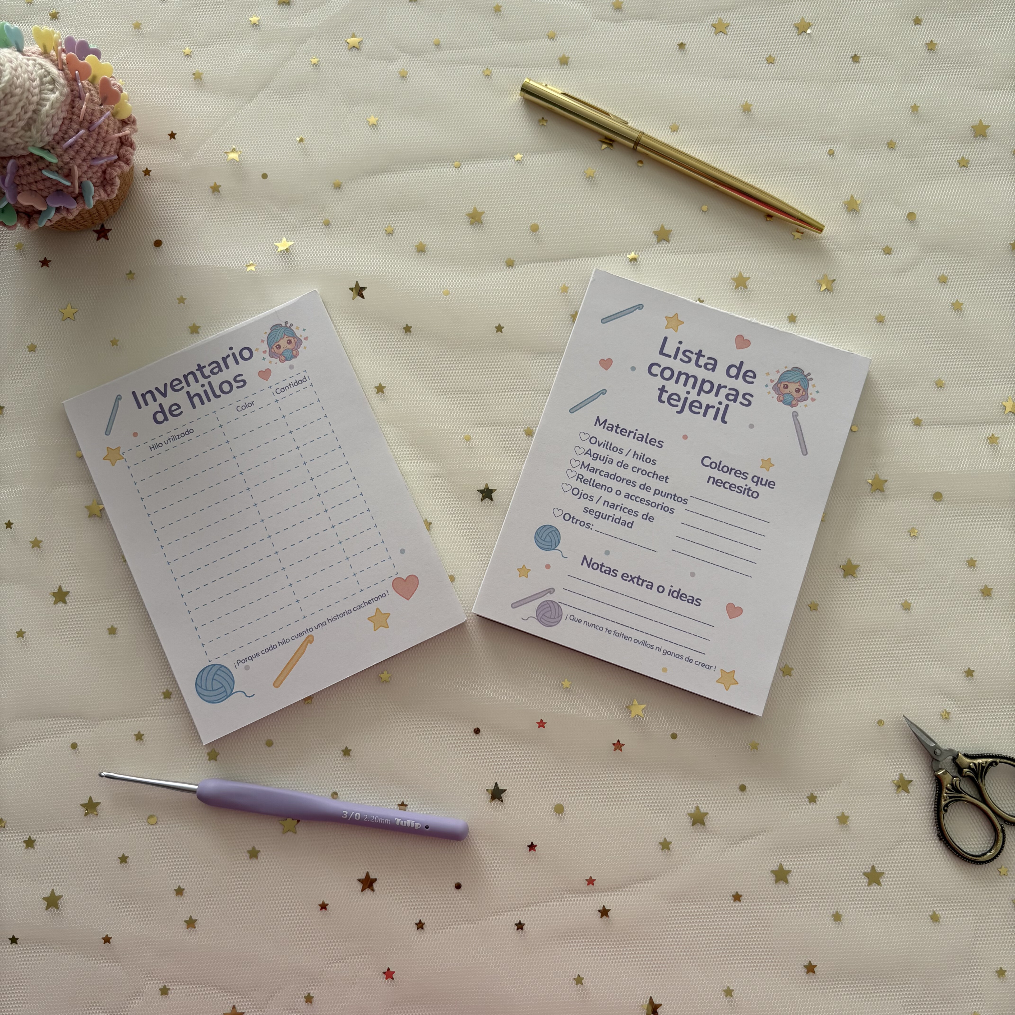 Mini block: Inventario de hilos cachetón