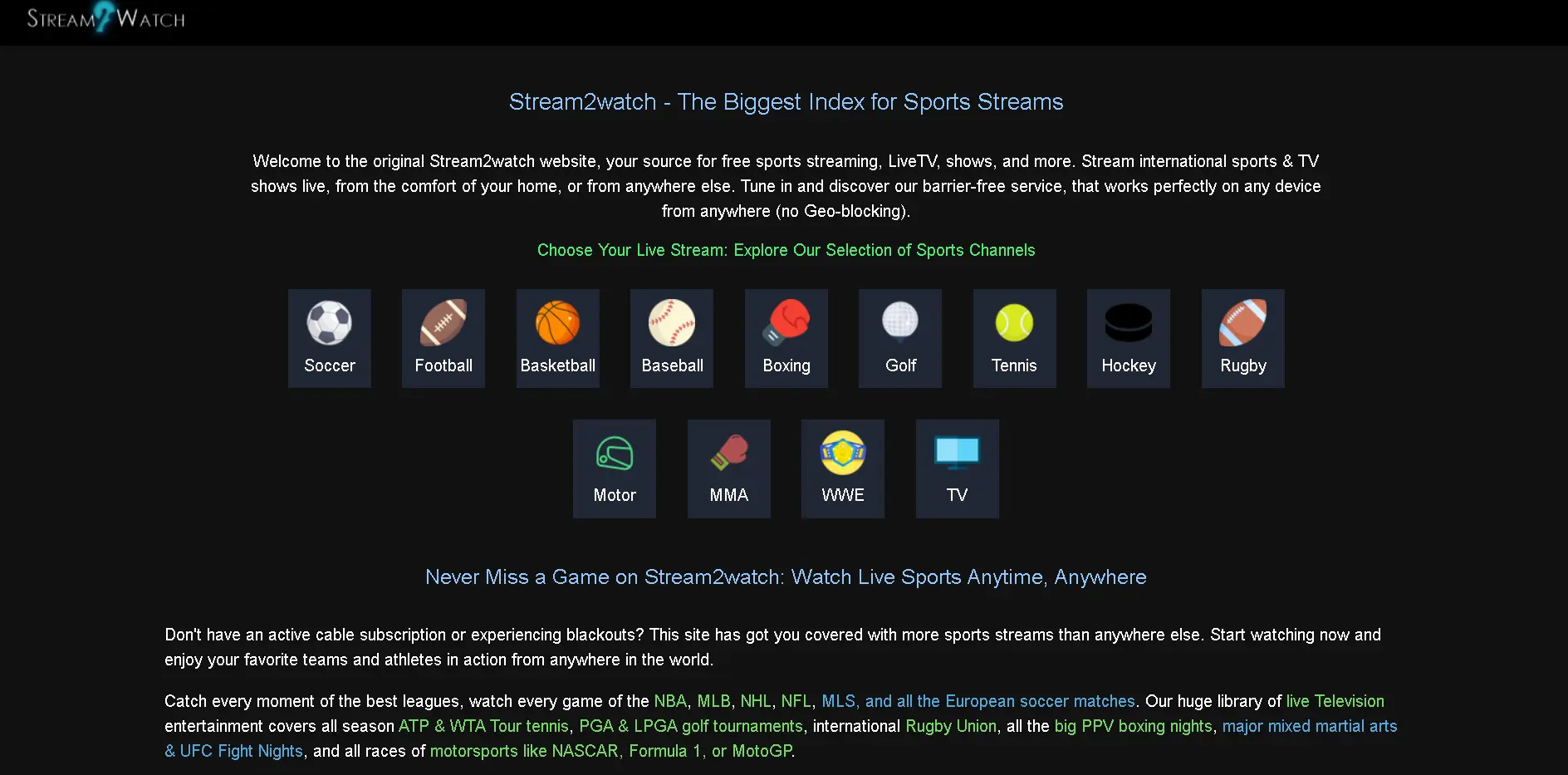 Stream2Watch Nouvelle adresse en Septembre 2023 (football, sport)