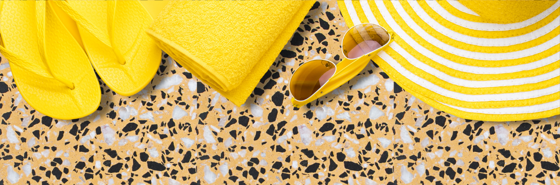 Terrazzo met geel