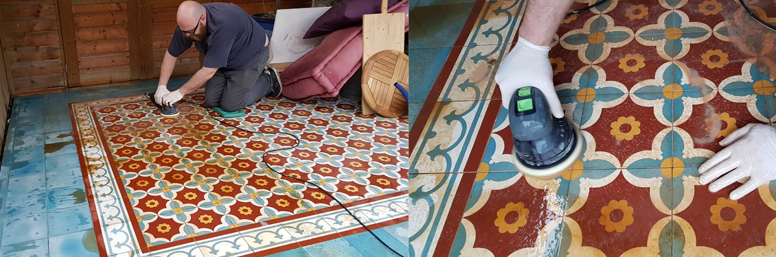 Cleaning cement tiles