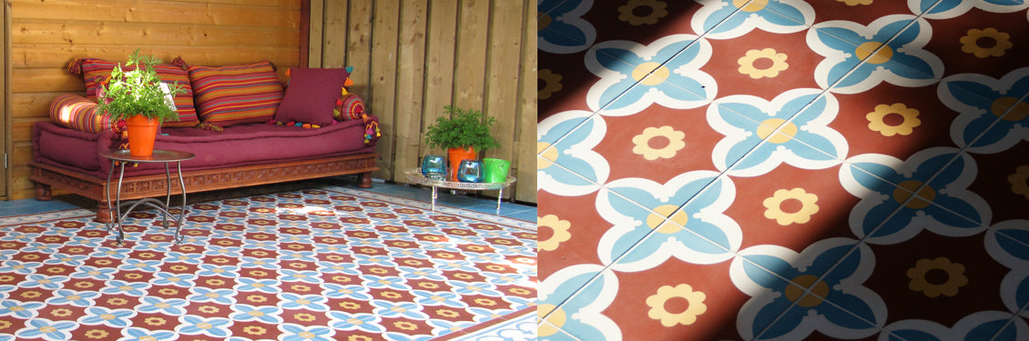 Veranda with Portuguese cement tiles