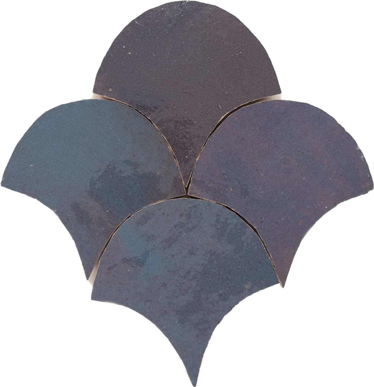 Zellige Gris Aubergine Poisson Echelles