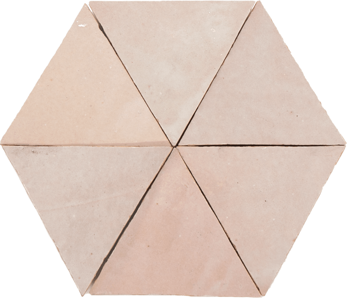 Zellige Gris Rose Triangle