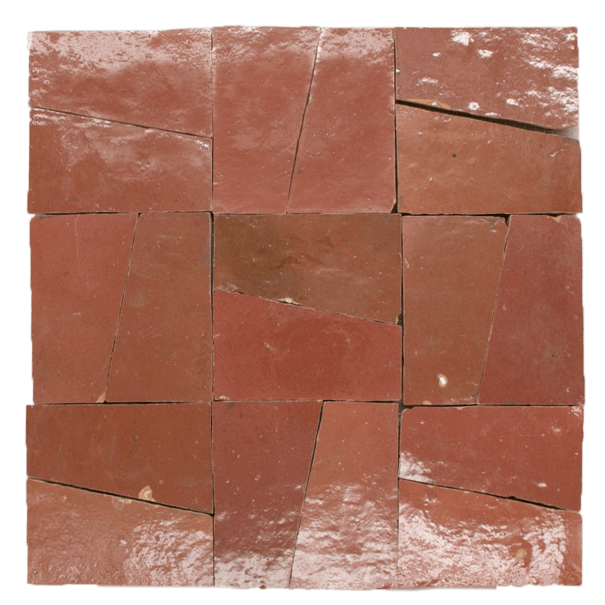 Zellige Rose Rouge Oblique