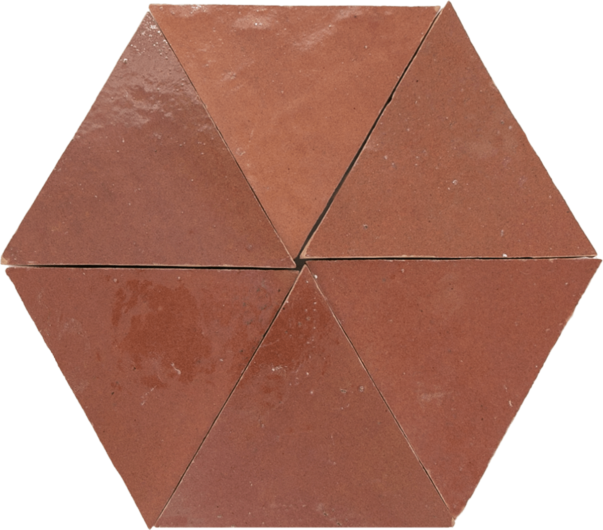 Zellige Rose Rouge Triangle