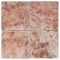 Brick Square 10 Red Travertine