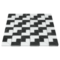 Mosaic 3D Black White