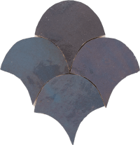 Zellige Gris Aubergine Poisson Echelles