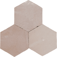 Zellige Gris Rose Hexagone