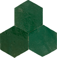 Zellige Vert Foncee Hexagone