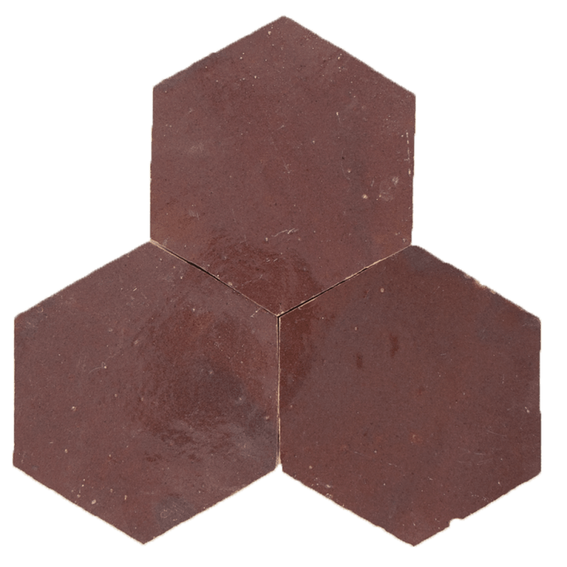 Zellige Aubergine Clair Hexagone