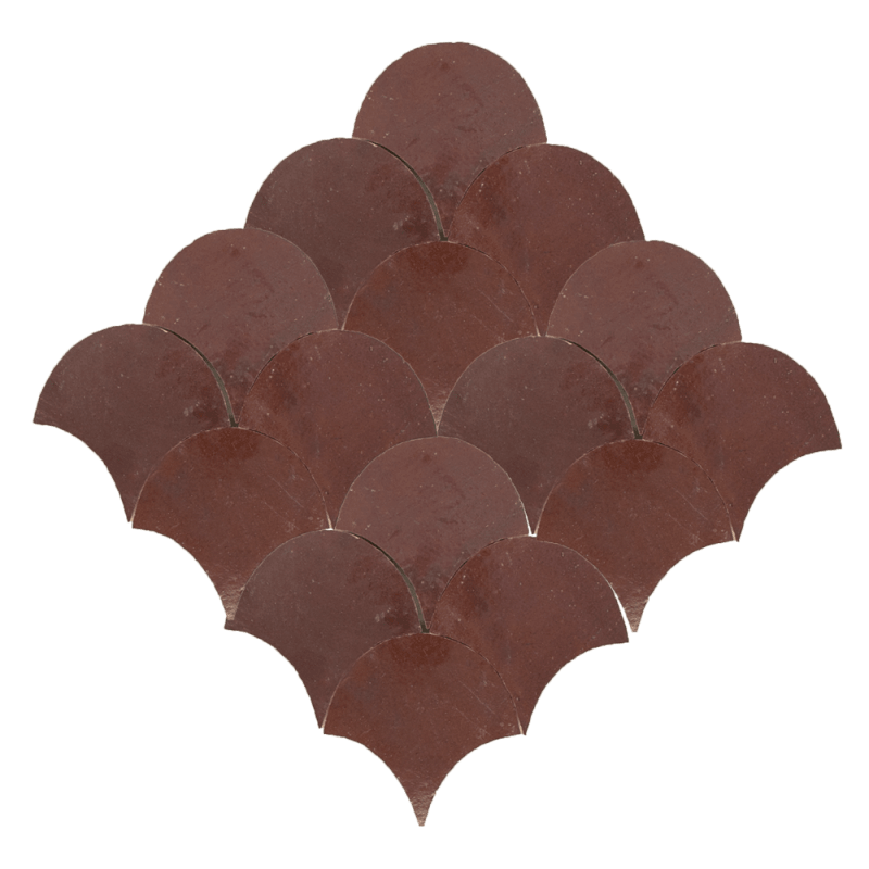 Zellige Aubergine Clair Poisson Echelles