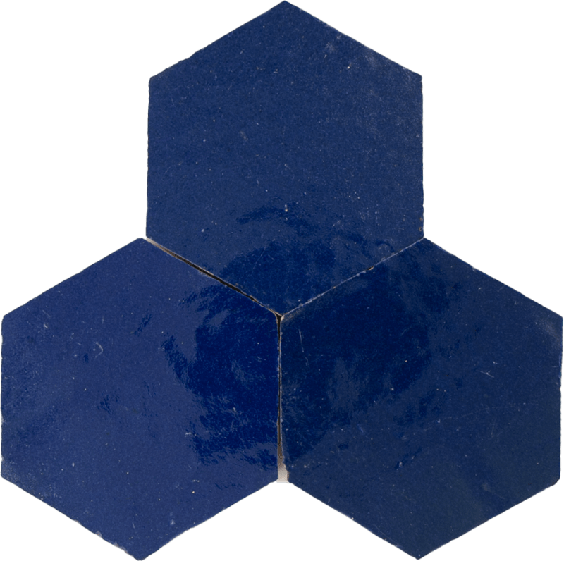Zellige Bleu Foncee Hexagone