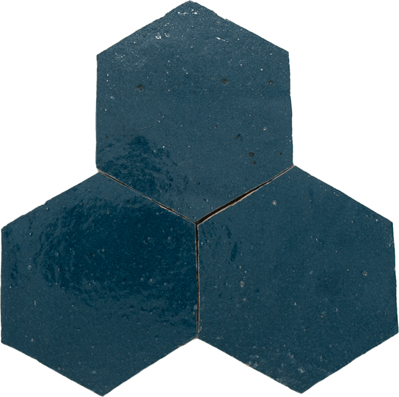 Zellige Bleu Marine Hexagone