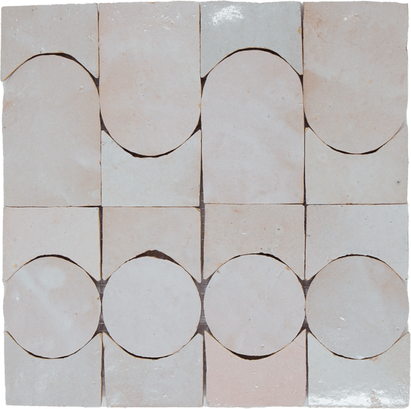 Zellige Gris Rose Soleil