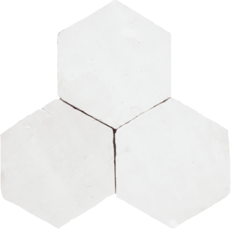 Zellige Neige Blanc Hexagone