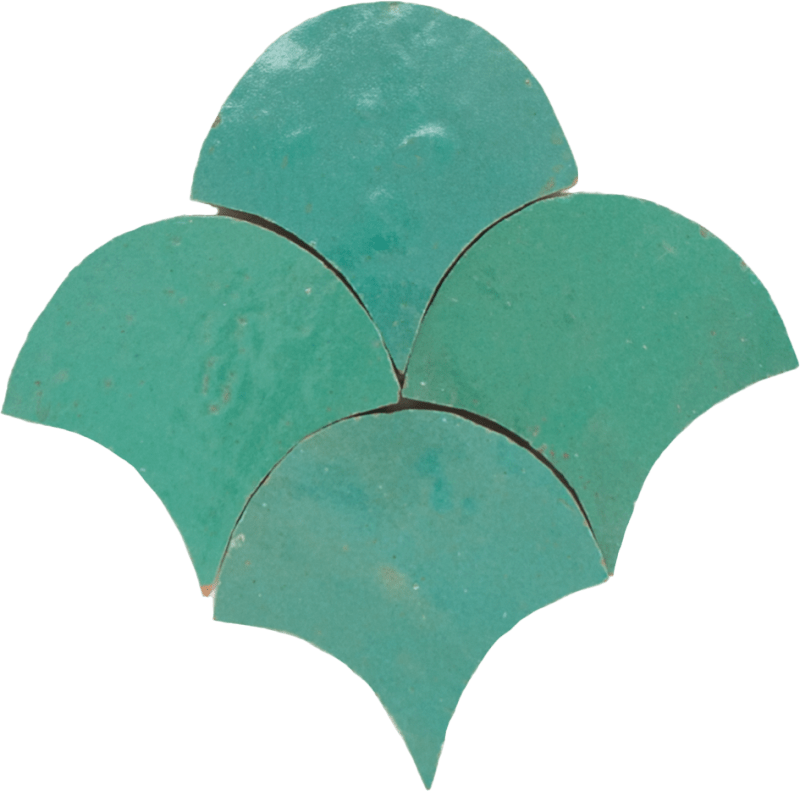 Zellige Vert Turquoise Poisson Echelles