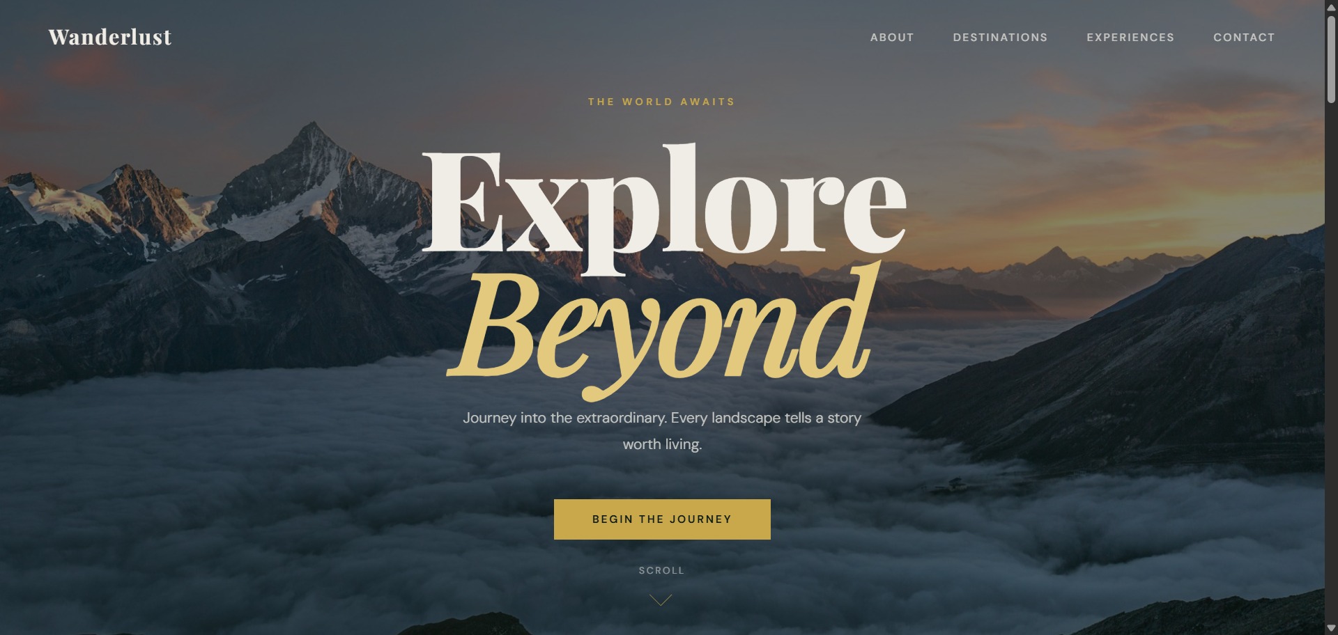 Wanderlust Parallax Webpage