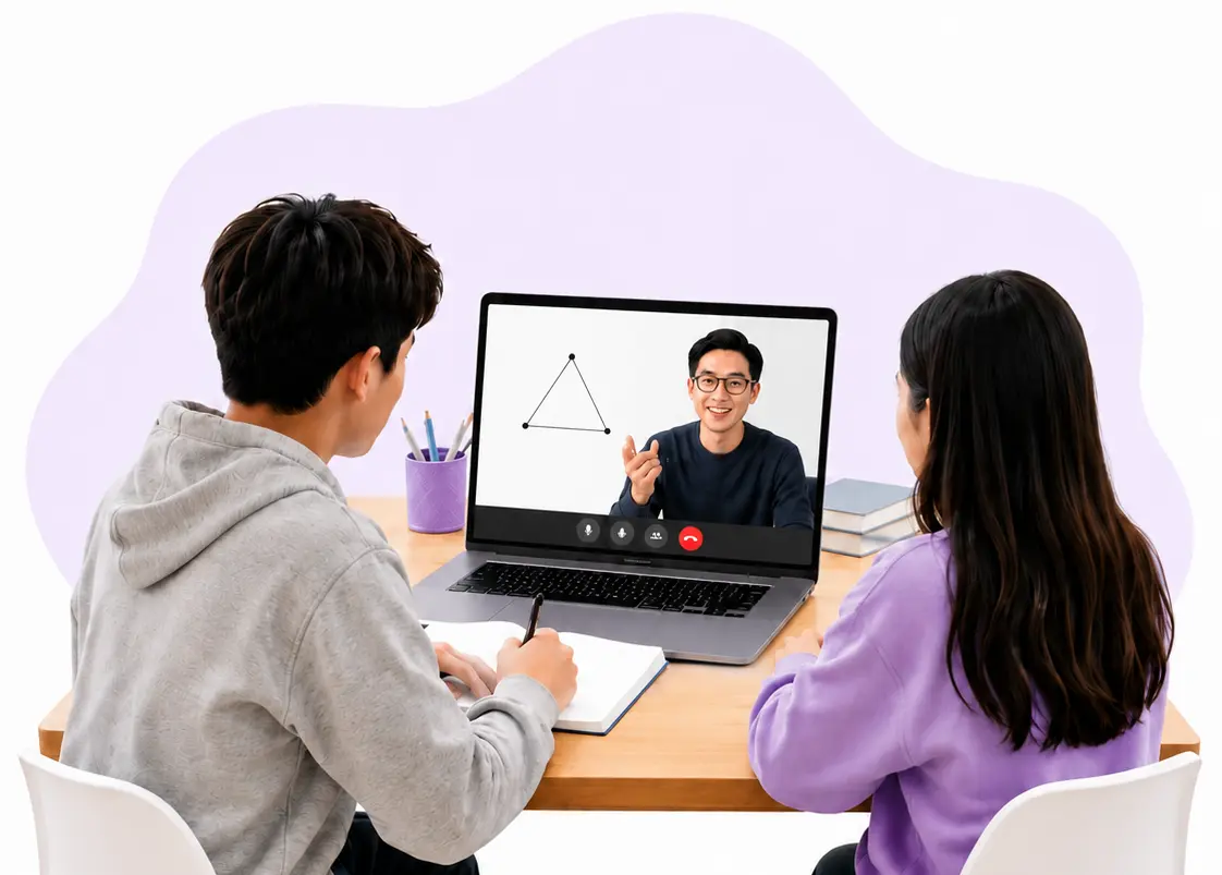 Students learning with an AMC tutor online