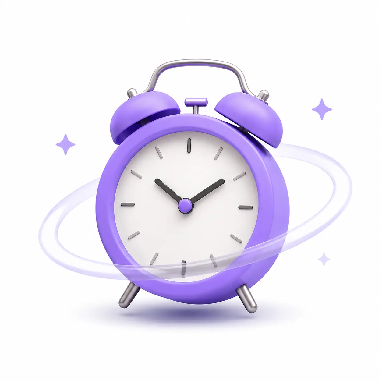 Purple alarm clock representing AIME test duration