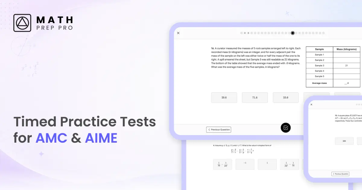 Practice Tests for AMC 8, AMC 10 and AMC 12 | Math Prep Pro
