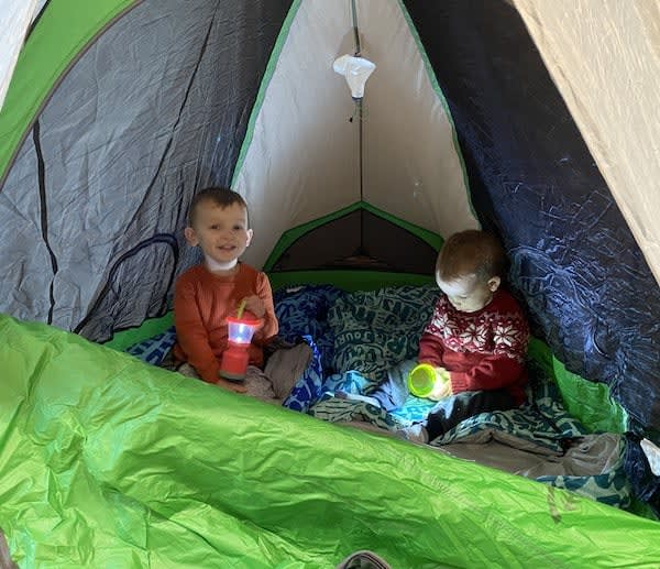 backyard camping for toddlers lanterns