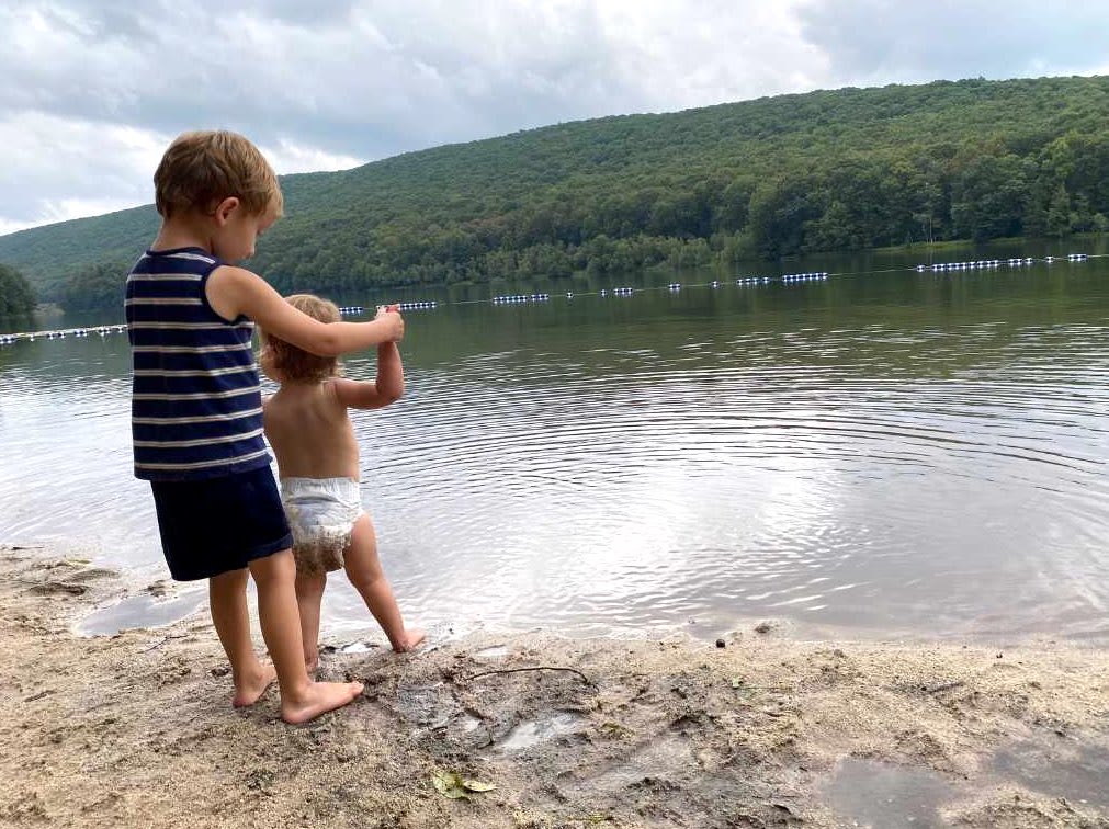 Tuscarora state park with kids beach shot