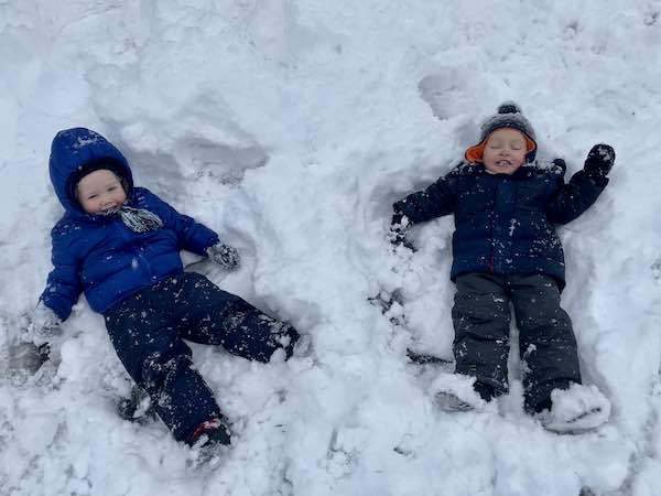 toddler outdoor winter activities snowangels