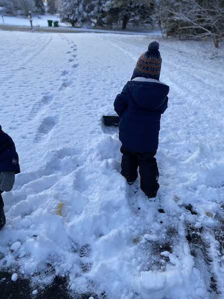 winter outdoor activities for toddler snow shoveling