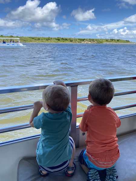 camping toddler activities boat ride