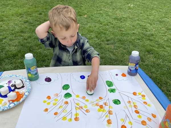 marshmallow painting camping crafts for toddlers