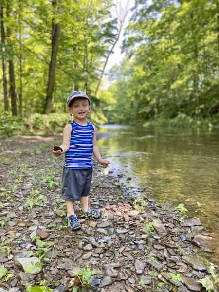 Hiking with toddler bucks county peace valley park