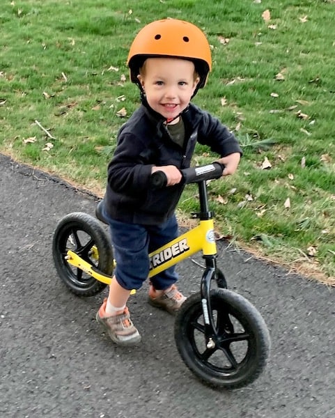 Almost 2 Year old on strider bike