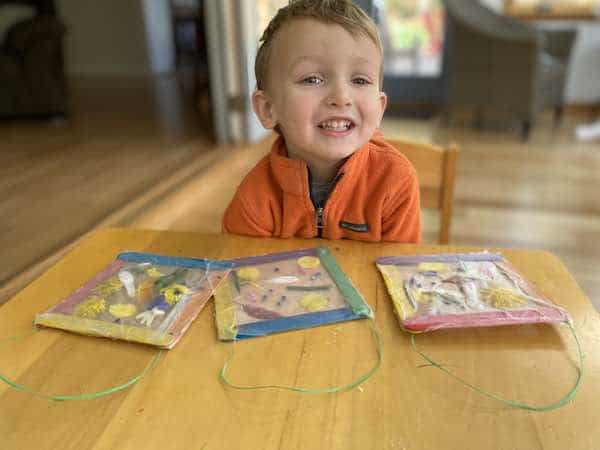 Completed toddler suncatchers