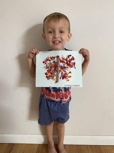 Toddler arts and craft nature butterfly